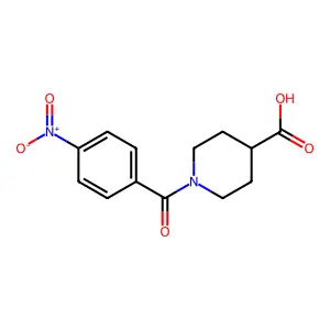 1-(4-Nitrobenzoyl)-4-piperidinecarboxylic acid structure