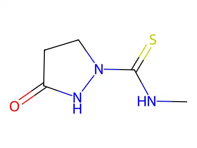 N-methyl-3-oxopyrazolidine-1-carbothioamide structure