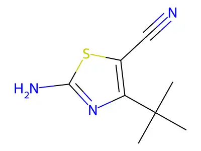2-Amino-4-(tert-butyl)-1,3-thiazole-5-carbonitrile structure