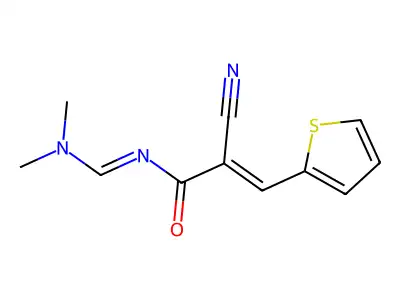 2-cyano-N-[(dimethylamino)methylene]-3-(2-thienyl)acrylamide structure