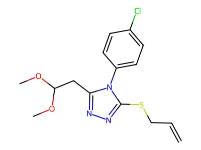3-(allylsulfanyl)-4-(4-chlorophenyl)-5-(2,2-dimethoxyethyl)-4H-1,2,4-triazole structure