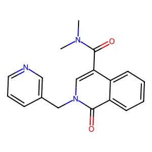 N,N-dimethyl-1-oxo-2-(3-pyridinylmethyl)-1,2-dihydro-4-isoquinolinecarboxamide structure
