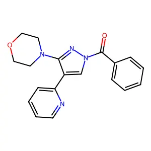 [3-morpholino-4-(2-pyridinyl)-1H-pyrazol-1-yl](phenyl)methanone structure
