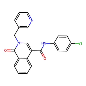 N-(4-chlorophenyl)-1-oxo-2-(pyridin-3-ylmethyl)isoquinoline-4-carboxamide structure