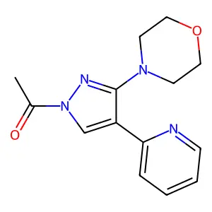 1-[3-morpholino-4-(2-pyridinyl)-1H-pyrazol-1-yl]-1-ethanone structure