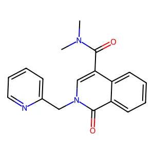 N,N-dimethyl-1-oxo-2-(2-pyridinylmethyl)-1,2-dihydro-4-isoquinolinecarboxamide structure