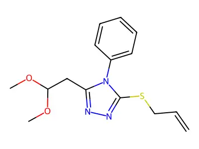 3-(allylsulfanyl)-5-(2,2-dimethoxyethyl)-4-phenyl-4H-1,2,4-triazole structure