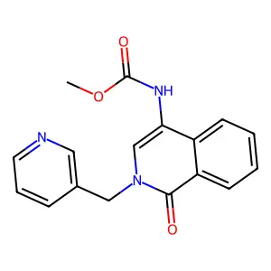 methyl N-[1-oxo-2-(pyridin-3-ylmethyl)isoquinolin-4-yl]carbamate structure