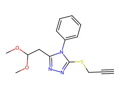 3-(2,2-dimethoxyethyl)-4-phenyl-5-(2-propynylsulfanyl)-4H-1,2,4-triazole structure