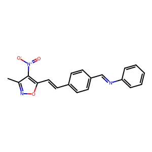 1-[4-[2-(3-methyl-4-nitro-1,2-oxazol-5-yl)ethenyl]phenyl]-N-phenylmethanimine structure