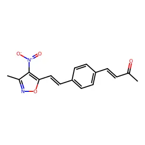 4-[4-[2-(3-Methyl-4-nitro-1,2-oxazol-5-yl)ethenyl]phenyl]but-3-en-2-one structure