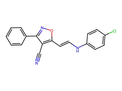 5-[2-(4-Chloroanilino)ethenyl]-3-phenyl-1,2-oxazole-4-carbonitrile structure