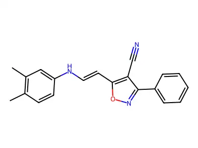 5-[2-(3,4-Dimethylanilino)ethenyl]-3-phenyl-1,2-oxazole-4-carbonitrile structure