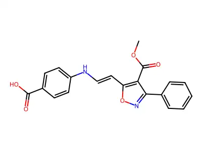 4-({2-[4-(methoxycarbonyl)-3-phenyl-5-isoxazolyl]vinyl}amino)benzenecarboxylic acid structure