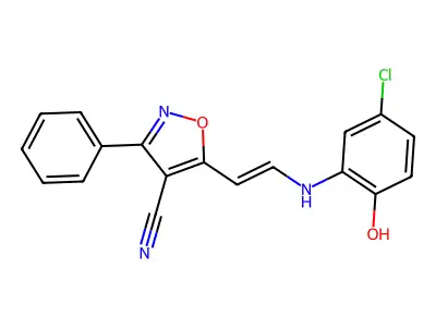 5-[2-(5-Chloro-2-hydroxyanilino)ethenyl]-3-phenyl-1,2-oxazole-4-carbonitrile structure