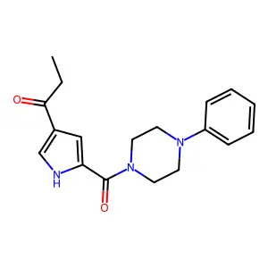 1-{5-[(4-phenylpiperazino)carbonyl]-1H-pyrrol-3-yl}-1-propanone structure