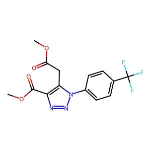 methyl 5-(2-methoxy-2-oxoethyl)-1-[4-(trifluoromethyl)phenyl]-1H-1,2,3-triazole-4-carboxylate structure