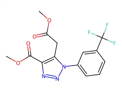 methyl 5-(2-methoxy-2-oxoethyl)-1-[3-(trifluoromethyl)phenyl]-1H-1,2,3-triazole-4-carboxylate structure