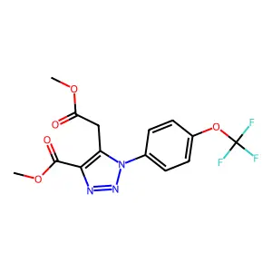 methyl 5-(2-methoxy-2-oxoethyl)-1-[4-(trifluoromethoxy)phenyl]-1H-1,2,3-triazole-4-carboxylate structure