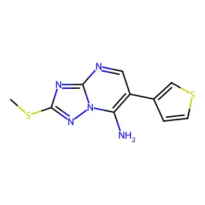 2-(Methylsulfanyl)-6-(3-thienyl)[1,2,4]triazolo[1,5-a]pyrimidin-7-amine structure