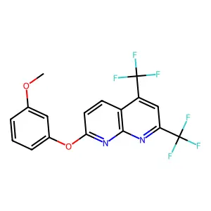 7-(3-Methoxyphenoxy)-2,4-bis(trifluoromethyl)-1,8-naphthyridine structure