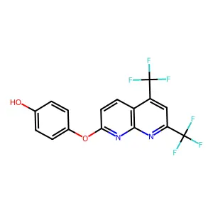 4-{[5,7-Bis(trifluoromethyl)[1,8]naphthyridin-2-yl]oxy}benzenol structure