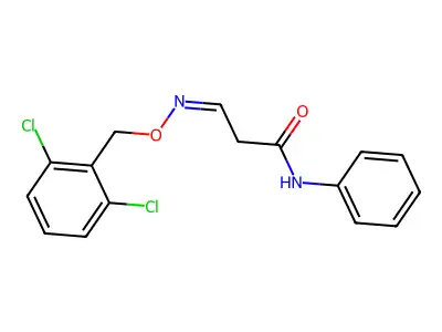 3-[(2,6-dichlorophenyl)methoxyimino]-N-phenylpropanamide structure