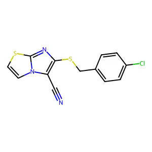 6-[(4-Chlorobenzyl)sulfanyl]imidazo[2,1-b][1,3]thiazole-5-carbonitrile structure