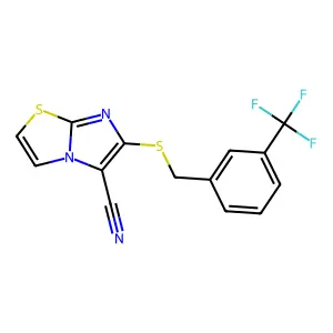 6-(((3-(Trifluoromethyl)phenyl)methyl)thio)imidazo(2,1-b)thiazole-5-carbonitrile structure