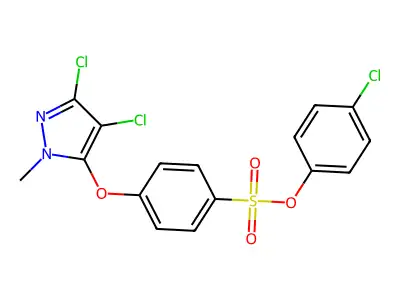 4-chlorophenyl 4-[(3,4-dichloro-1-methyl-1H-pyrazol-5-yl)oxy]benzenesulfonate structure