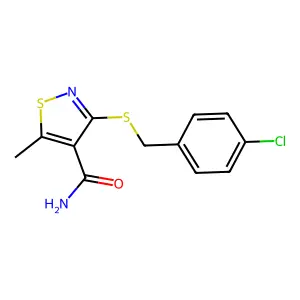 3-[(4-Chlorobenzyl)sulfanyl]-5-methyl-4-isothiazolecarboxamide structure