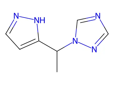 1-[1-(1H-pyrazol-3-yl)ethyl]-1H-1,2,4-triazole structure