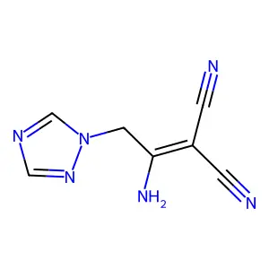 2-[1-amino-2-(1H-1,2,4-triazol-1-yl)ethylidene]malononitrile structure