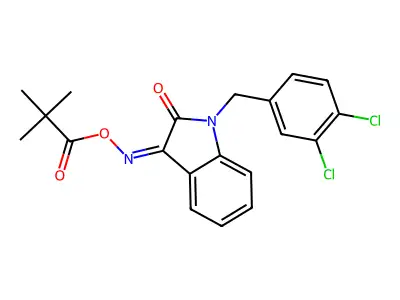 [[1-[(3,4-dichlorophenyl)methyl]-2-oxoindol-3-ylidene]amino] 2,2-dimethylpropanoate structure
