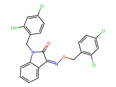3-[(2,4-Dichlorophenyl)methoxyimino]-1-[(2,4-dichlorophenyl)methyl]indol-2-one structure