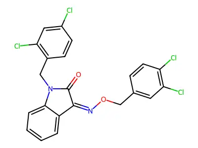 3-[(3,4-Dichlorophenyl)methoxyimino]-1-[(2,4-dichlorophenyl)methyl]indol-2-one structure