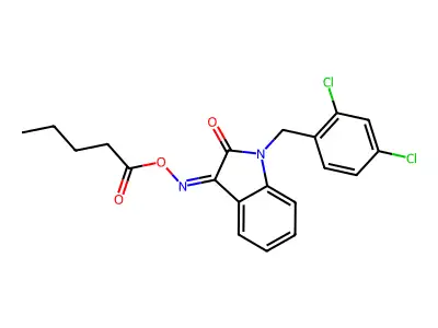 [[1-[(2,4-Dichlorophenyl)methyl]-2-oxoindol-3-ylidene]amino] pentanoate structure