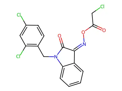 [[1-[(2,4-Dichlorophenyl)methyl]-2-oxoindol-3-ylidene]amino] 2-chloroacetate structure
