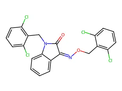 3-[(2,6-Dichlorophenyl)methoxyimino]-1-[(2,6-dichlorophenyl)methyl]indol-2-one structure