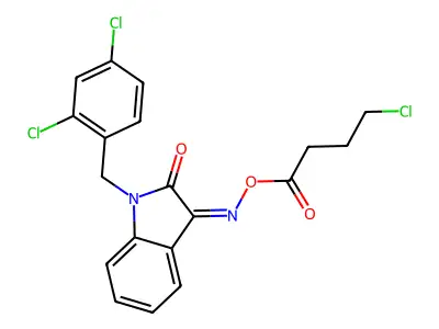 [[1-[(2,4-Dichlorophenyl)methyl]-2-oxoindol-3-ylidene]amino] 4-chlorobutanoate structure