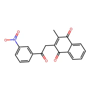 2-Methyl-3-[2-(3-nitrophenyl)-2-oxoethyl]naphthoquinone structure