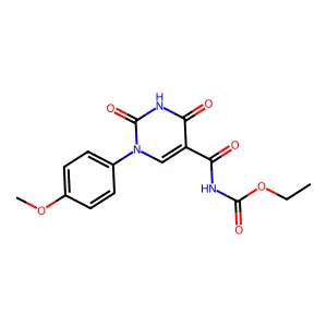ethyl N-{[1-(4-methoxyphenyl)-2,4-dioxo-1,2,3,4-tetrahydro-5-pyrimidinyl]carbonyl}carbamate structure