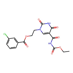 2-[5-(Ethoxycarbonylcarbamoyl)-2,4-dioxopyrimidin-1-yl]ethyl 3-chlorobenzoate structure