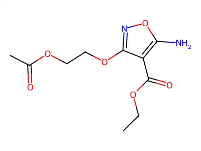 Ethyl 3-[2-(acetyloxy)ethoxy]-5-amino-4-isoxazolecarboxylate structure
