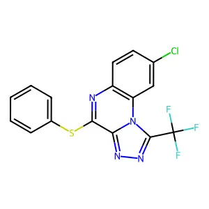 8-Chloro-4-phenylsulfanyl-1-(trifluoromethyl)-[1,2,4]triazolo[4,3-a]quinoxaline structure