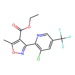 ethyl 3-[3-chloro-5-(trifluoromethyl)pyridin-2-yl]-5-methyl-1,2-oxazole-4-carboxylate structure