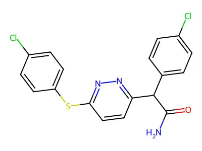 2-(4-Chlorophenyl)-2-{6-[(4-chlorophenyl)sulfanyl]-3-pyridazinyl}acetamide structure