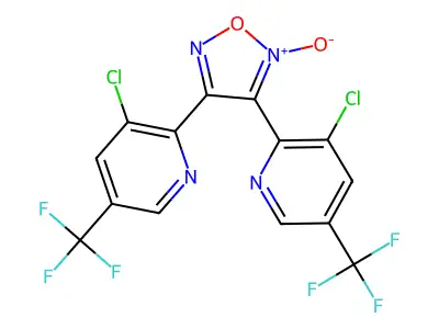 3,4-Bis[3-chloro-5-(trifluoromethyl)-2-pyridinyl]-1,2,5-oxadiazol-2-ium-2-olate structure