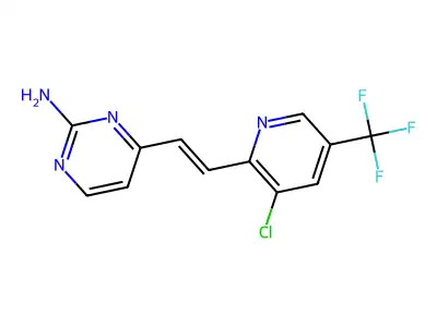 4-{2-[3-Chloro-5-(trifluoromethyl)pyridin-2-yl]ethenyl}pyrimidin-2-amine structure
