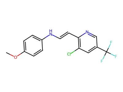 N-[2-[3-chloro-5-(trifluoromethyl)-2-pyridinyl]ethenyl]-4-methoxyaniline structure